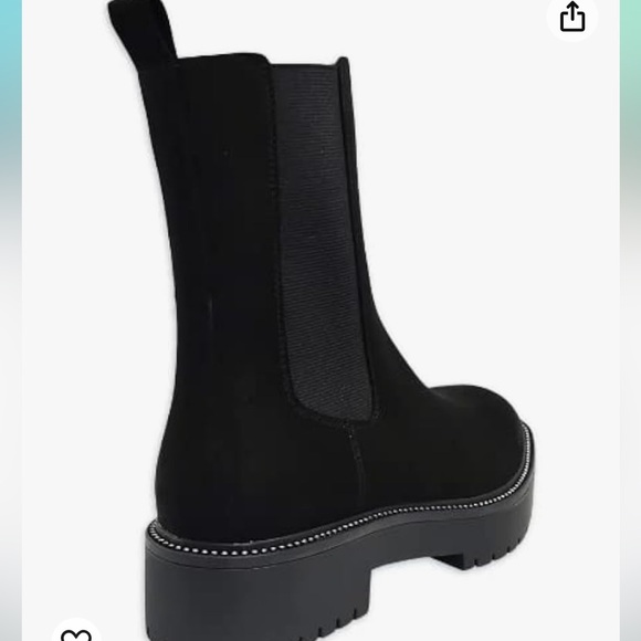 NWT NO BOX TIME AND TRU FAUX SUEDE BLACK ANKLE BOOTS BEADED SIDE ZIPPER SIZE 7 - Picture 3 of 8